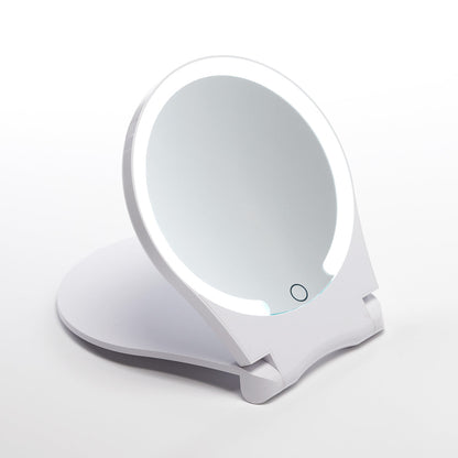 10X Lighted Folding Travel Mirror by Sharper Image
